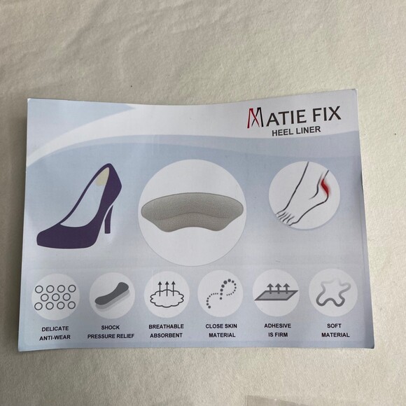 Matie Fix Heel Liners in Black. Package Includes: 4 pair *Heel Liners - Picture 2 of 6